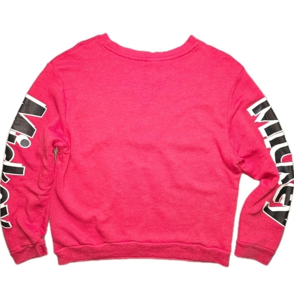 Disney Mickey Mouse Sweatshirt Junior XL 15/17 Red Crewneck Pullover - Picture 4 of 5